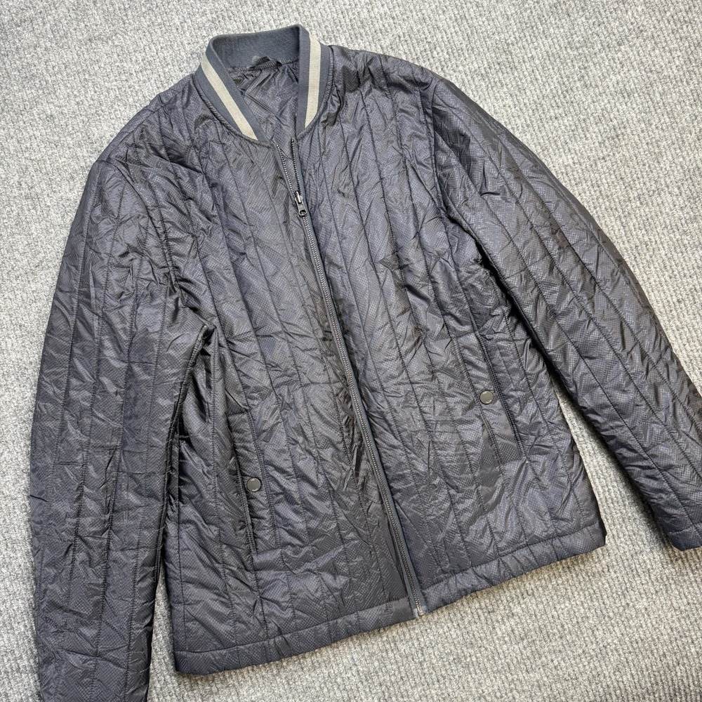 Ted Baker Jacket Mens 4 Large Navy Blue Quilter Puffer Bomber Lightweight Zip Up
